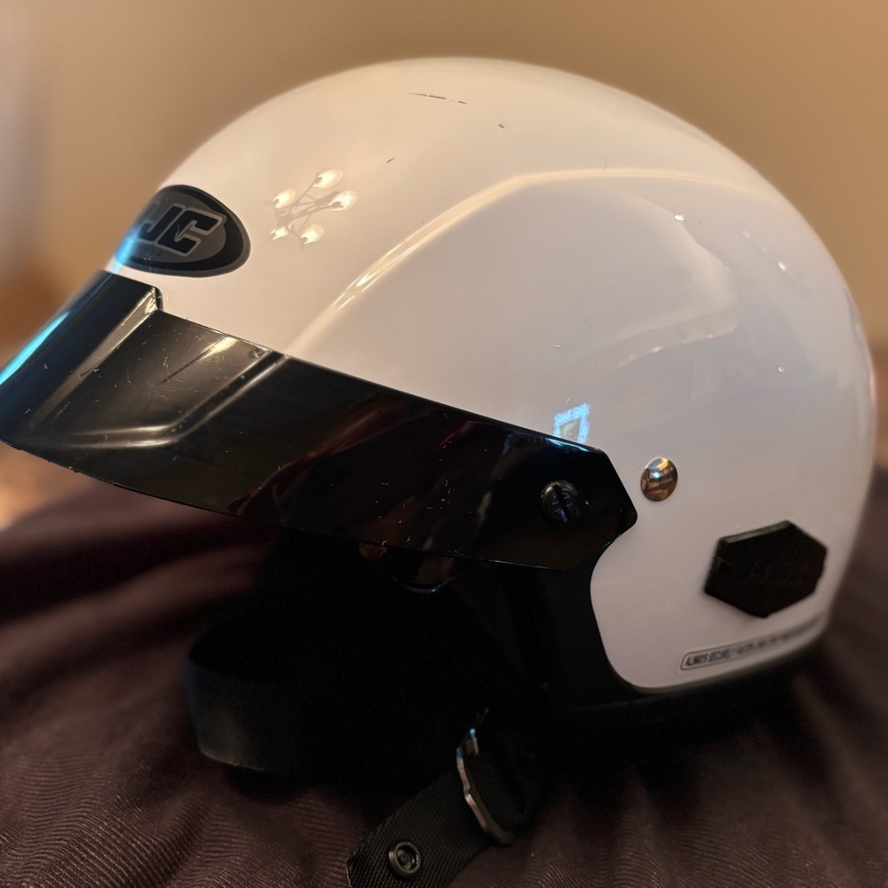 White and Black Helmet